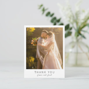 Cartão De Agradecimento Casamento Moderno Foto Simples
