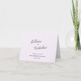 Cartão De Agradecimento Casamento Moderno Lilás Elegante