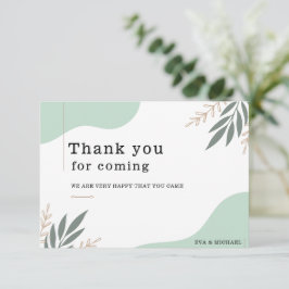Cartão De Agradecimento Casamento Moderno Simples com Marca Personalizada