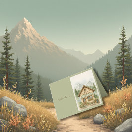 Cartão De Agradecimento Casamento Monograma Montanha Número da mesa de des