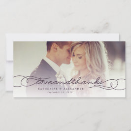 Cartão De Agradecimento Casamento Multifotográfico Com Na moda E Obrigado