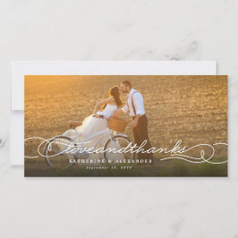 Cartão De Agradecimento Casamento Multifotográfico Com Na moda E Obrigado