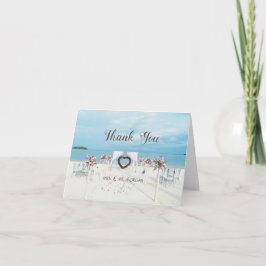 Cartão De Agradecimento Casamento na Praia , Arco Floral
