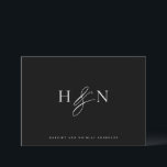 Cartão De Agradecimento Casamento Negro do Monograma Elegante<br><div class="desc">Cartões de agradecimentos de monograma de casamento elegante. Esta carta monográfica do casamento apresenta uma elegante e elegante e uma tipografia clássica. Personalize adicionando seu próprio monograma e outros detalhes. Este cartões de agradecimentos de casamento de monograma minimalista também será perfeito como uma papelaria de casal.</div>