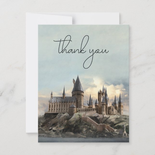 Cartão De Agradecimento Casamento no Castelo de Hogwarts Harry Potter Agra (Frente)