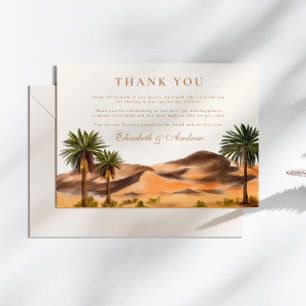 Cartão De Agradecimento Casamento no Deserto Pintado