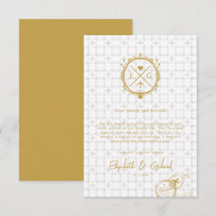 Cartão De Agradecimento Casamento no Destino de Viagem Dourado