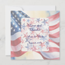 Cartão De Agradecimento Casamento no Dia da Independência em Aquarela