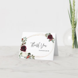 Cartão De Agradecimento Casamento no inverno de Natal Elegante