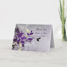 Cartão De Agradecimento casamento no inverno roxo Obrigado
