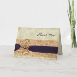 Cartão De Agradecimento casamento no inverno roxo rústico Obrigado