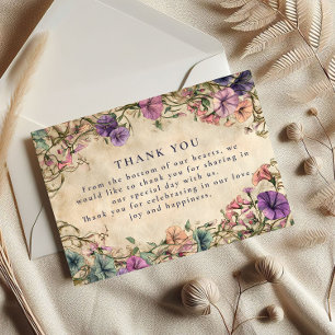 Cartão De Agradecimento Casamento no Jardim Botânico Vintage