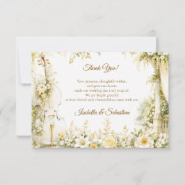 Cartão De Agradecimento Casamento no Jardim Musical Elegante