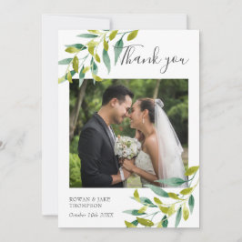Cartão De Agradecimento Casamento no Jardim Rústico Foto Obrigado