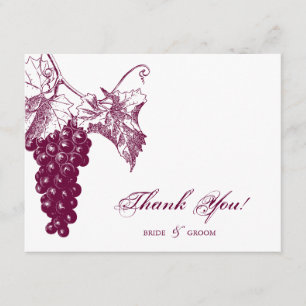 Cartão De Agradecimento Casamento no País do Vinho