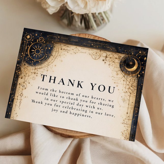 Cartão De Agradecimento Casamento Noturno Astral (Criador carregado)