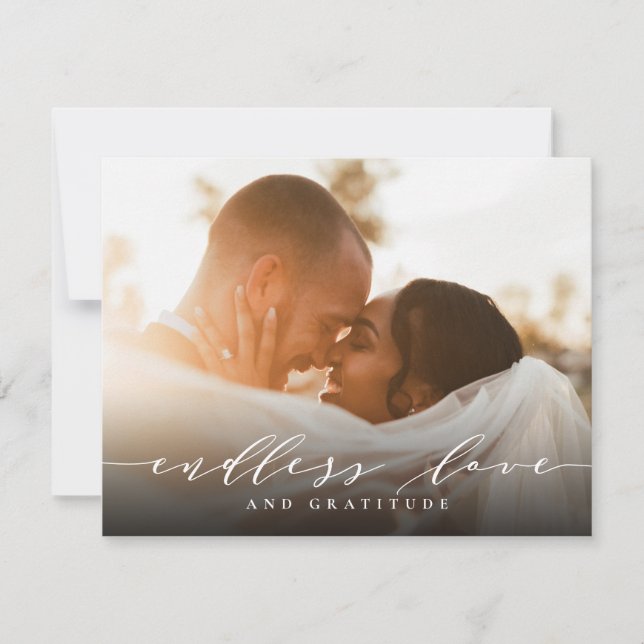 Cartão De Agradecimento Casamento Obrigado amor e gratidão sem fim (Frente)