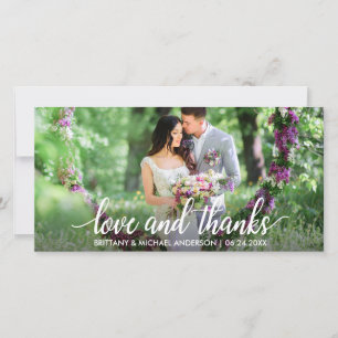 Cartão De Agradecimento Casamento Obrigado Amor e Obrigados Foto W