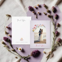 Cartão De Agradecimento Casamento Obrigado Arch Foto De Flores Selvagens