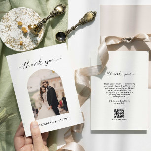 Cartão De Agradecimento Casamento Obrigado Arch Fotográfico Moderno Código