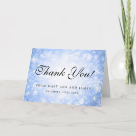 Cartão De Agradecimento Casamento "Obrigado" Blue Winter Wonderland