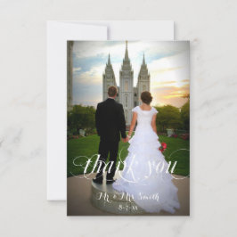 Cartão De Agradecimento Casamento Obrigado Cartões, Foto Personalizada