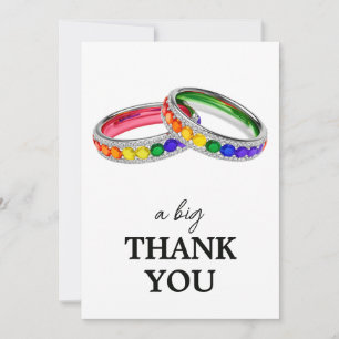 Cartão De Agradecimento 🌈 Casamento obrigado Entrelaçados no Orgulho