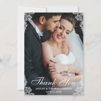 Cartão De Agradecimento Casamento Obrigado Foto Do Casal De Fronteira De L