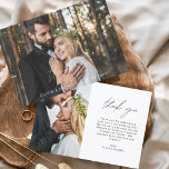 Cartão De Agradecimento Casamento Obrigado Foto Escrita Manuscrita Elegant<br><div class="desc">Casamento manuscrito Obrigado Cartões que têm uma foto na frente e atrás. Os cartões de agradecimento contêm uma tipografia cursiva moderna,  escrita com letra de mão,  que é elegante,  simples e moderna para usar depois de você celebrar o dia de casamento simples e minimalista.</div>