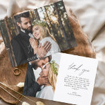 Cartão De Agradecimento Casamento Obrigado Foto Escrita Manuscrita Elegant<br><div class="desc">Casamento manuscrito Obrigado Cartões que têm uma foto na frente e atrás. Os cartões de agradecimento contêm uma tipografia cursiva moderna,  escrita com letra de mão,  que é elegante,  simples e moderna para usar depois de você celebrar o dia de casamento simples e minimalista.</div>