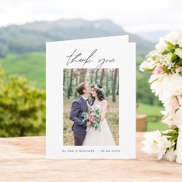 Cartão De Agradecimento Casamento Obrigado Foto Minimalista