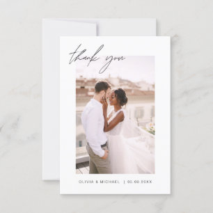 Cartão De Agradecimento Casamento Obrigado Foto Minimalista Romântica