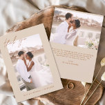 Cartão De Agradecimento Casamento Obrigado Foto Minimalista Romântica<br><div class="desc">Celebre o amor e a gratidão com o nosso casamento do Orçamento Obrigado Cartões, desenhados para complementar a sua celebração minimalista de casamento. Estes cartões apresentam uma foto personalizada na frente e no verso, capturando os momentos queridos do seu dia especial. A elegante e escrita cursiva tipografia acrescenta um toque...</div>