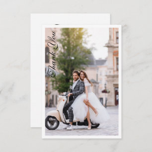 Cartão De Agradecimento Casamento Obrigado Foto Moderna Simples Elegante