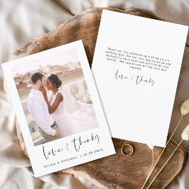 Cartão De Agradecimento Casamento Obrigado Foto Simples Minimalista