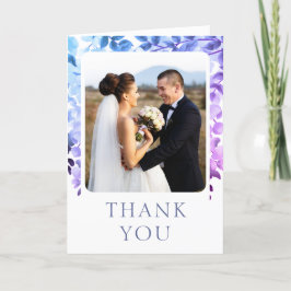 Cartão De Agradecimento Casamento Obrigado Foto Watercolor Floral