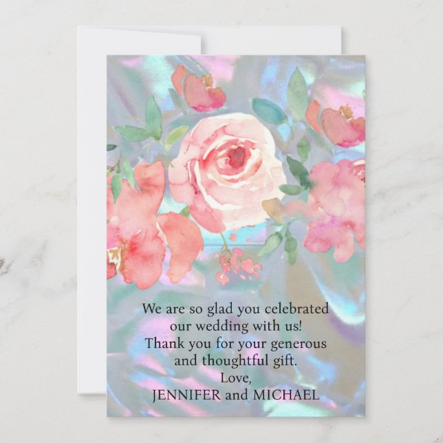 Cartão De Agradecimento Casamento Obrigado Nota (Frente)