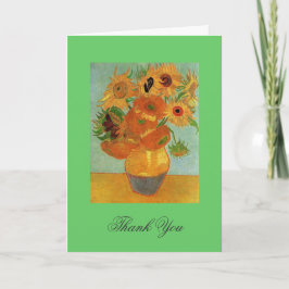 Cartão De Agradecimento Casamento obrigado nota Vincent van Gogh Sunflower