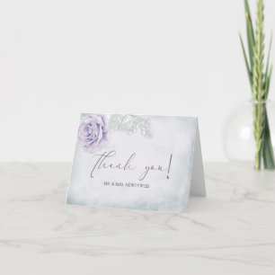 Cartão De Agradecimento Casamento Obrigado - Pastel Lilac Rosa