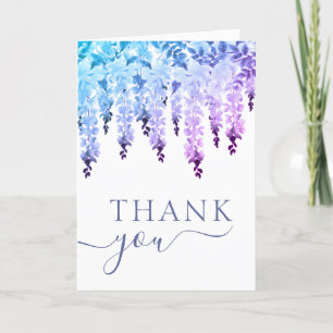 Cartão De Agradecimento Casamento Obrigado Watercolor Wisteria Floral