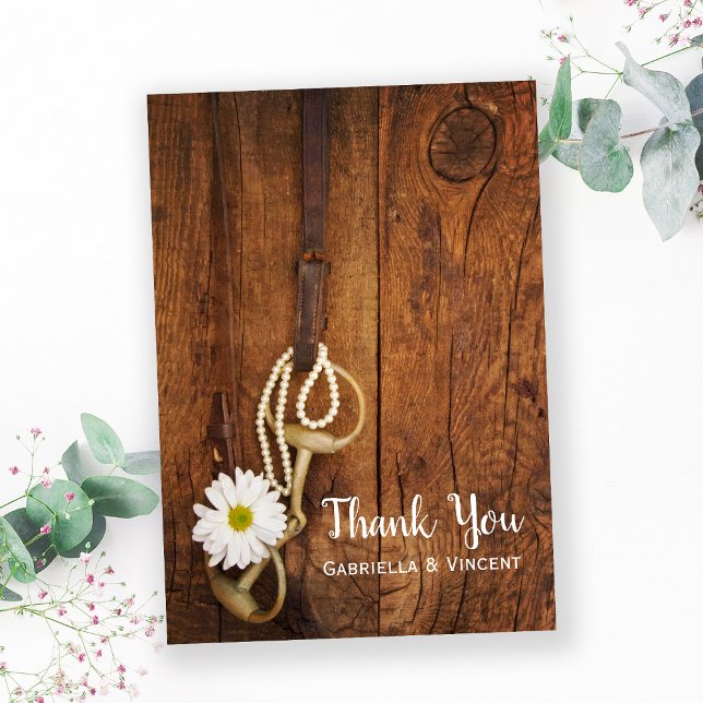 Cartão De Agradecimento Casamento Ocidental Da Margarida Branca - Obrigado (Criador carregado)