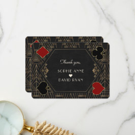 Cartão De Agradecimento Casamento Ouro Preto Art Deco Gatsby Anos 20