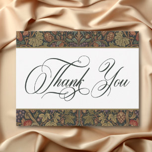 Cartão De Agradecimento Casamento outono Botânico Elegante Vintage Cottage