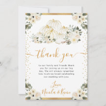 Casamento outono Floral Floral Branco e Dourado