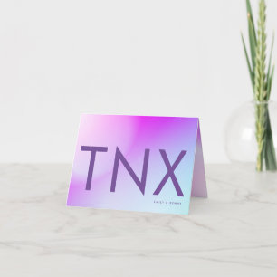 Cartão De Agradecimento Casamento outono Roxo Gradiente Ultra Moderno