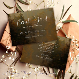 Cartão De Agradecimento Casamento outono Russo do Elegante Moderno