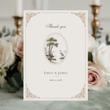 Casamento Oval Romântico Francês Garça Quadro