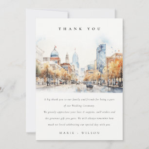 Cartão De Agradecimento Casamento Paisagem Aquarela em Indianapolis, India