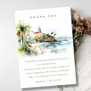Cartão De Agradecimento Casamento Paisagem Aquarela em San Juan Porto Rico