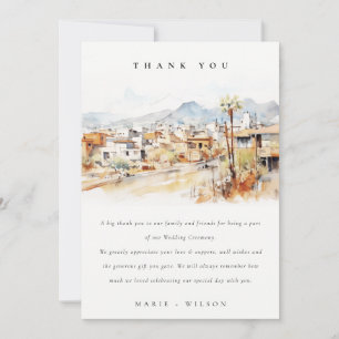 Cartão De Agradecimento Casamento Paisagem Aquarela em Tucson, Arizona